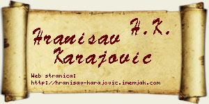 Hranisav Karajović vizit kartica